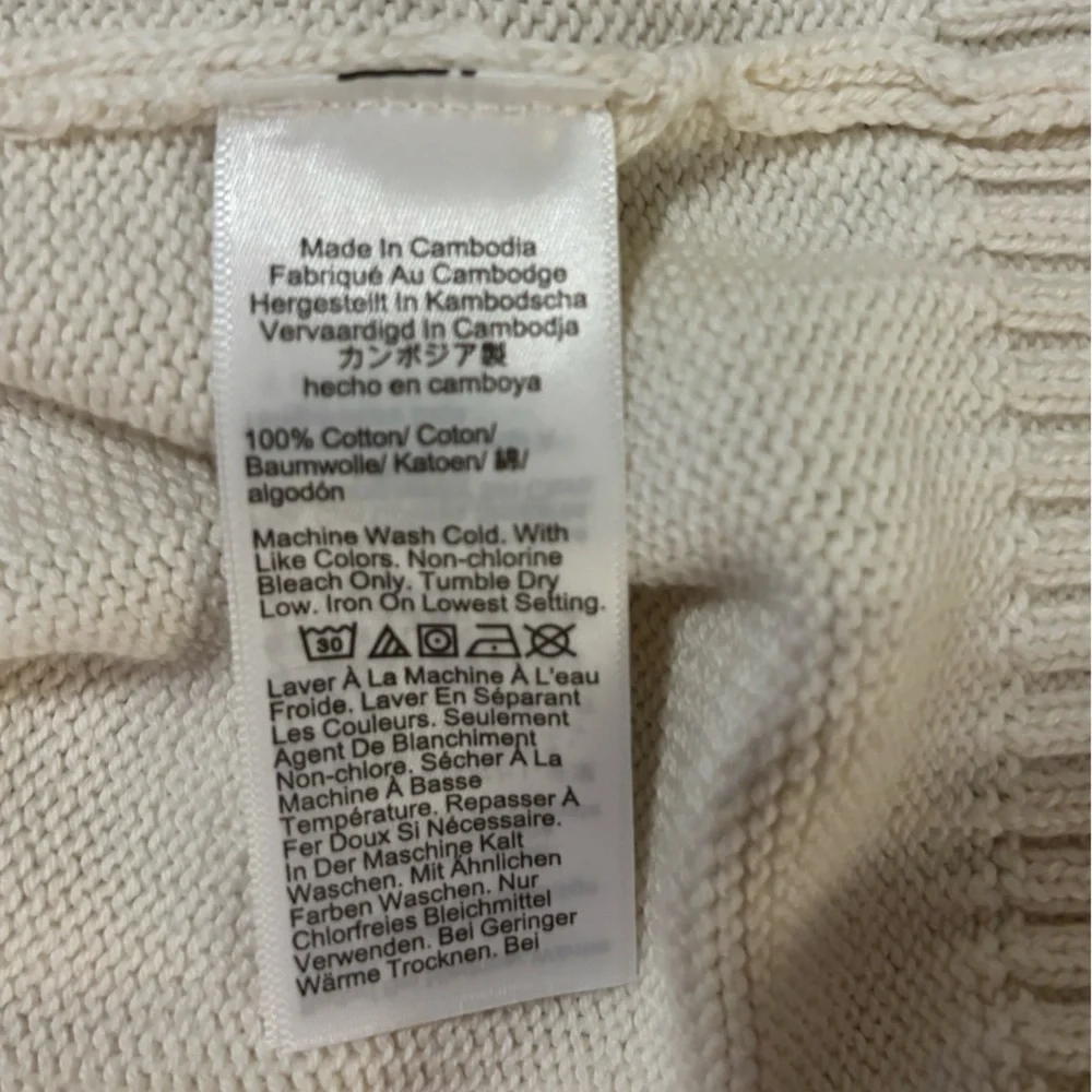 J. Crew Heritage Cotton Crewneck Sweater in Ivory Size L. NWOT